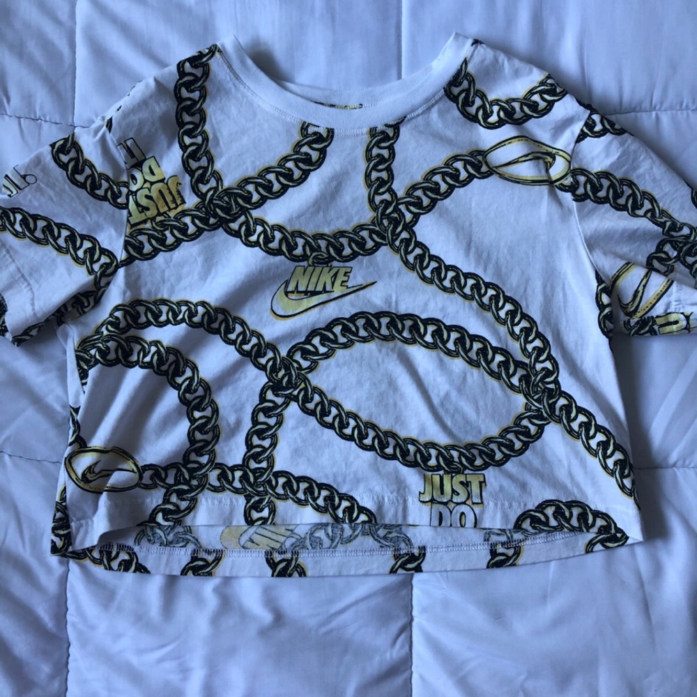 Nike gold chain crop top